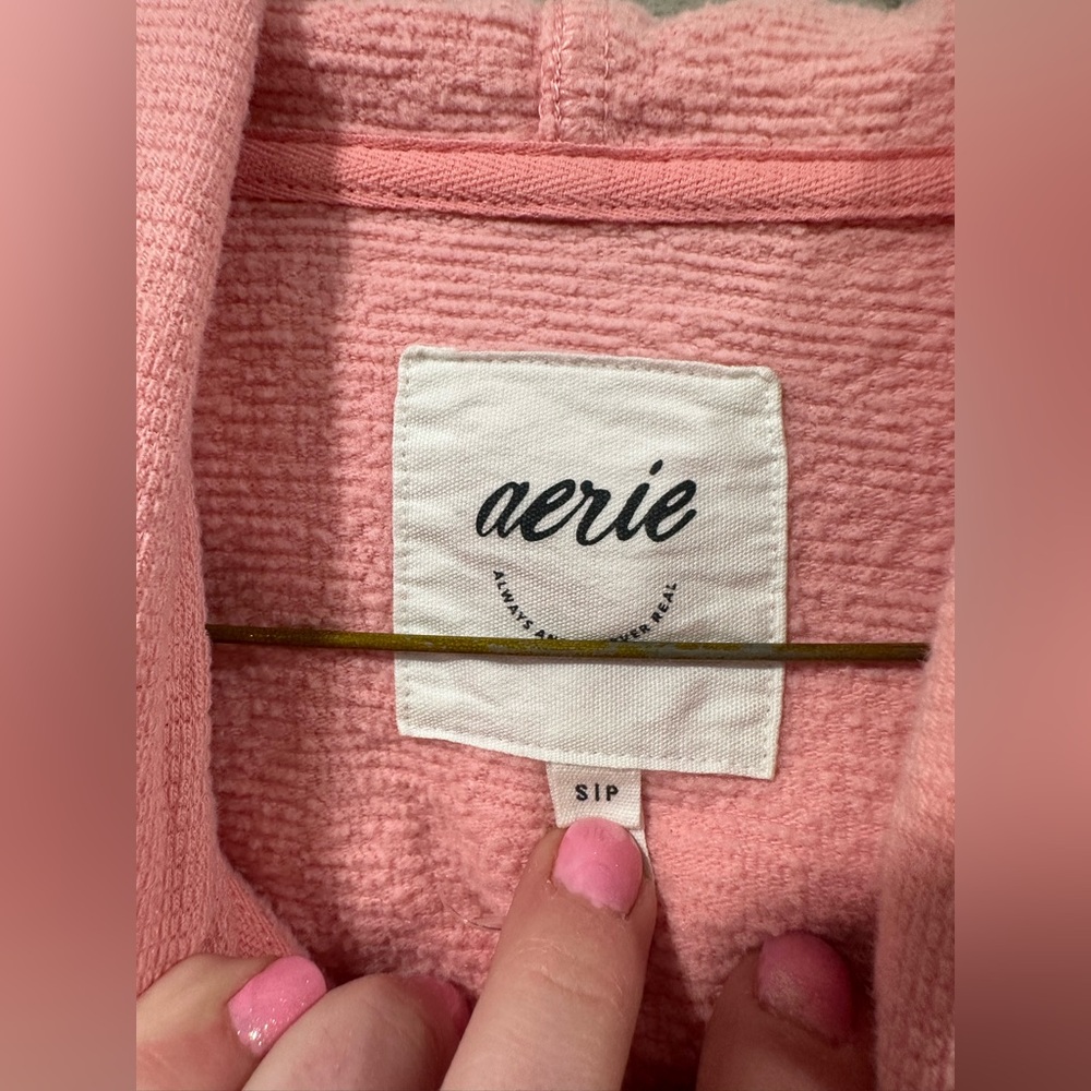 Aerie Pink Quarter Zip Hooded Sweatshirt - Picture 5 of 6